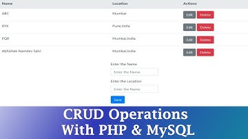 PHP CRUD  (Create, Read, Update, Delete) Tutorial with MySQL & Bootstrap 4