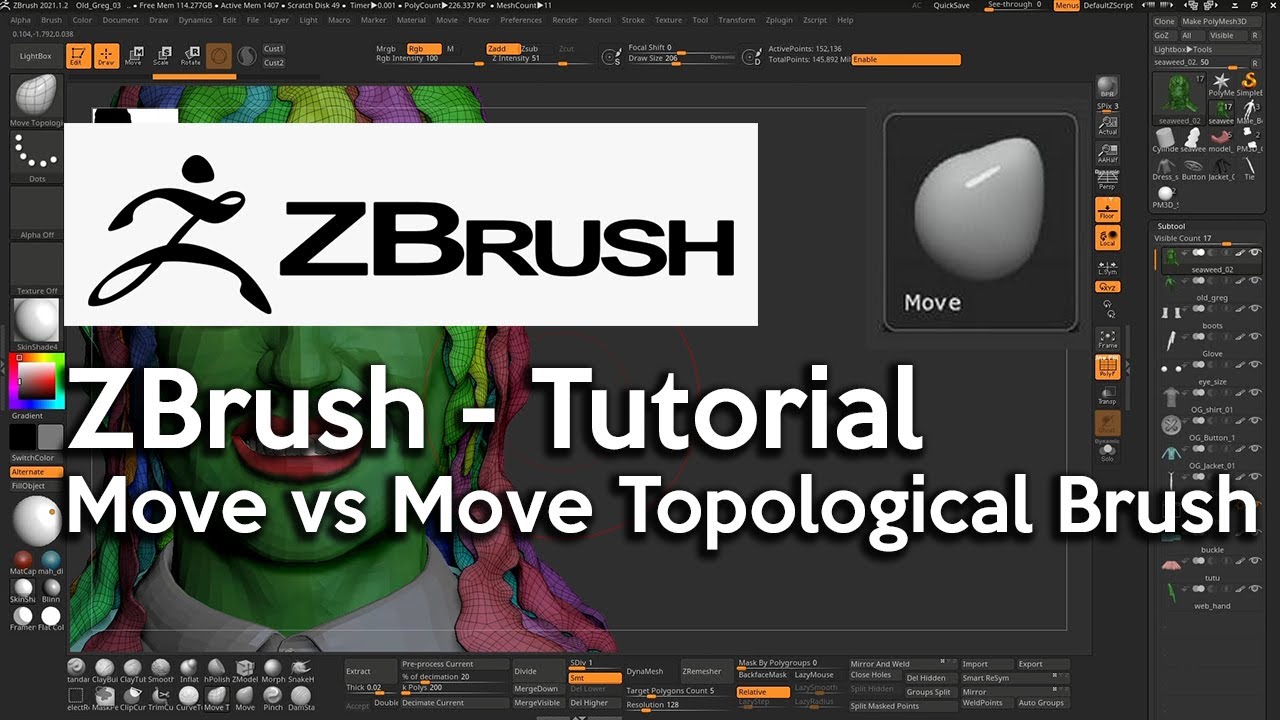 how to move zbrush without changing size