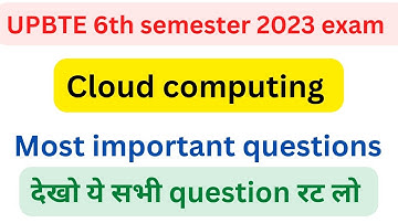 Cloud Computing Important Questions Polytechnic 6th semester | Top 15 Most Repeated Questions