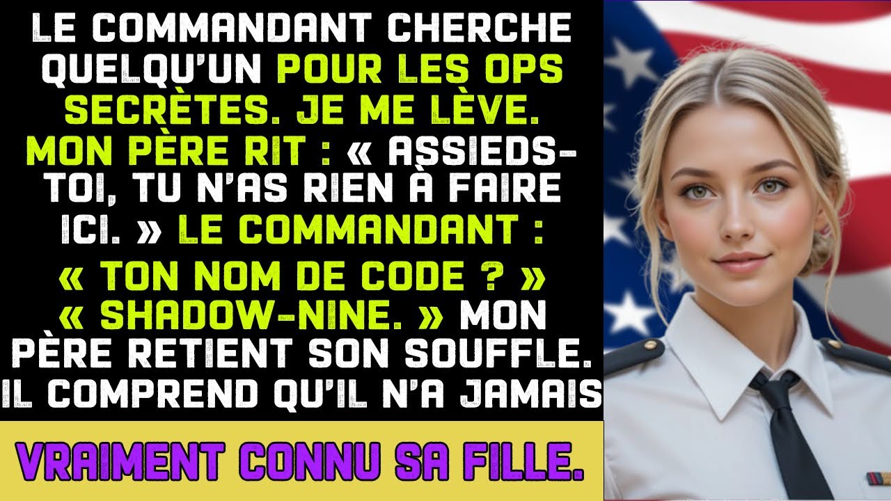 Mon père a ri devant tout le monde quand je me suis levée. « Assieds-toi, tu n'as pas ta place ici », a-t-il lancé assez fort pour que toute la salle de briefing l'entende. Il venait de me voir me...