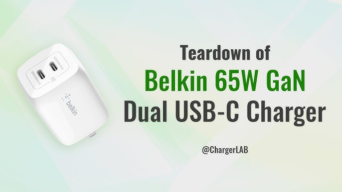 Basics 68W Two-Port GaN Wall Charger with 1 USB-C (60W) & 1 USB-A  Ports (18W) with PD for Laptops, Tablets & Phones (iPhone