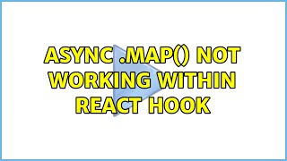 Async .map() not working within React hook