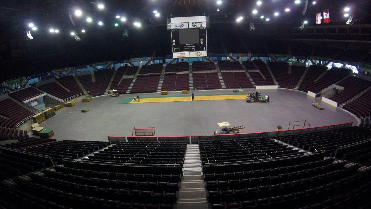 Pacific Coliseum Basketball Court Installation - YouTube