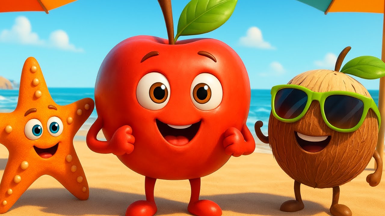 Apple on the Beach Relaxing Sensory Playtime 🧸 Squishy & Soft Adventures