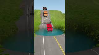 Big &amp; Small Colorful Hummer vs Water Pit &amp; Pipe #beamngdrive