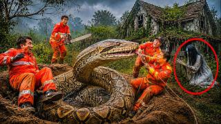 72 Hours of Horror: Giant Python Attacks Workers During Haunted House Cleanup!