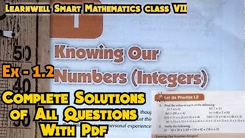 Learnwell smart Maths Class 7 Unit 1 Ex 1.2 Solutions| Class 7  learnwell maths Ex 1.2 Solutions Pdf