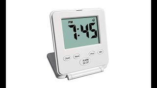 Digital Travel Alarm Clock - No Bells, No Whistles, Simple Basic Operation, Loud Alarm, Snooze