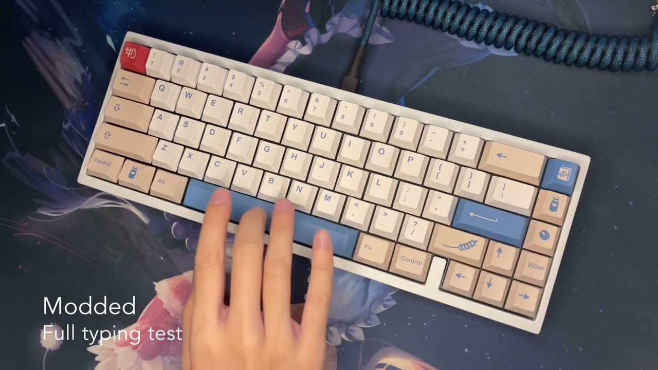 Bakeneko65 - Stock vs Modded sound test comparison with KTT Mints