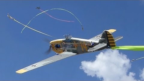 RC combat aircraft dogfighting with streamers