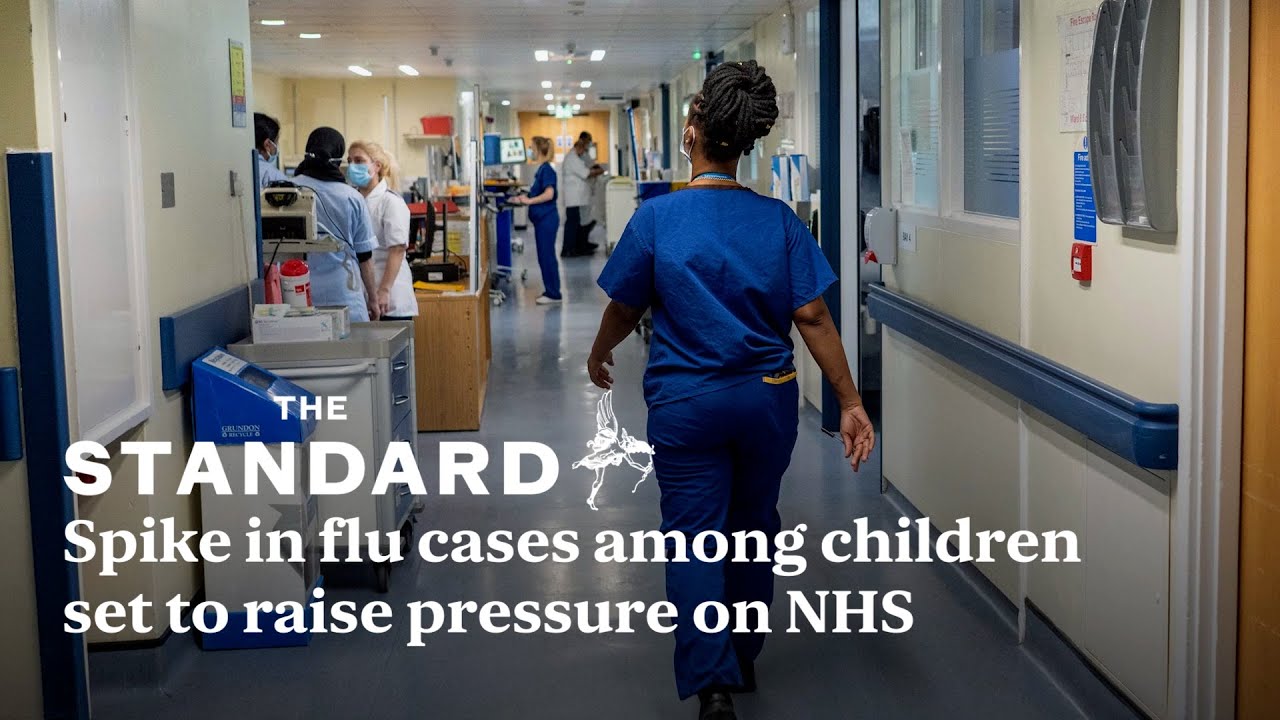 Spike in flu cases among children set to raise pressure on NHS - YouTube