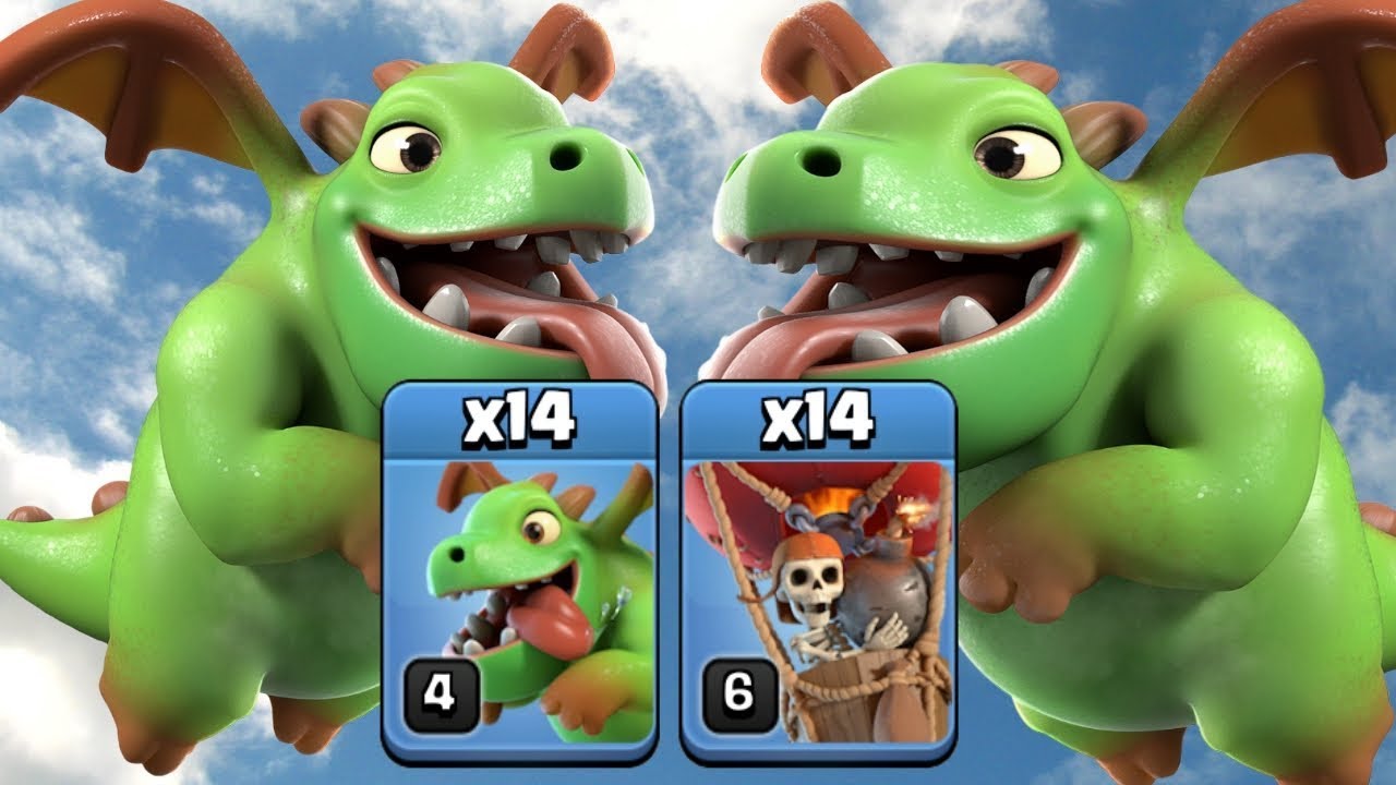 Clash Of Clans Bebebal Hdv10 Bebe Dragon Et Ballon Youtube