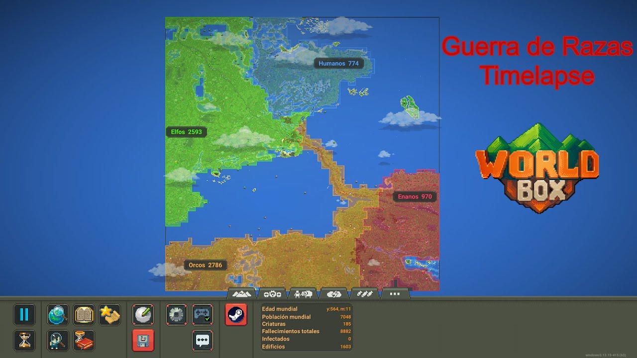 GUERRA de RAZAS en WORLD BOX (TIMELAPSE)