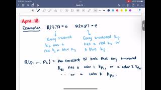 Graph Theory; Lecture 22: Ramsey Numbers