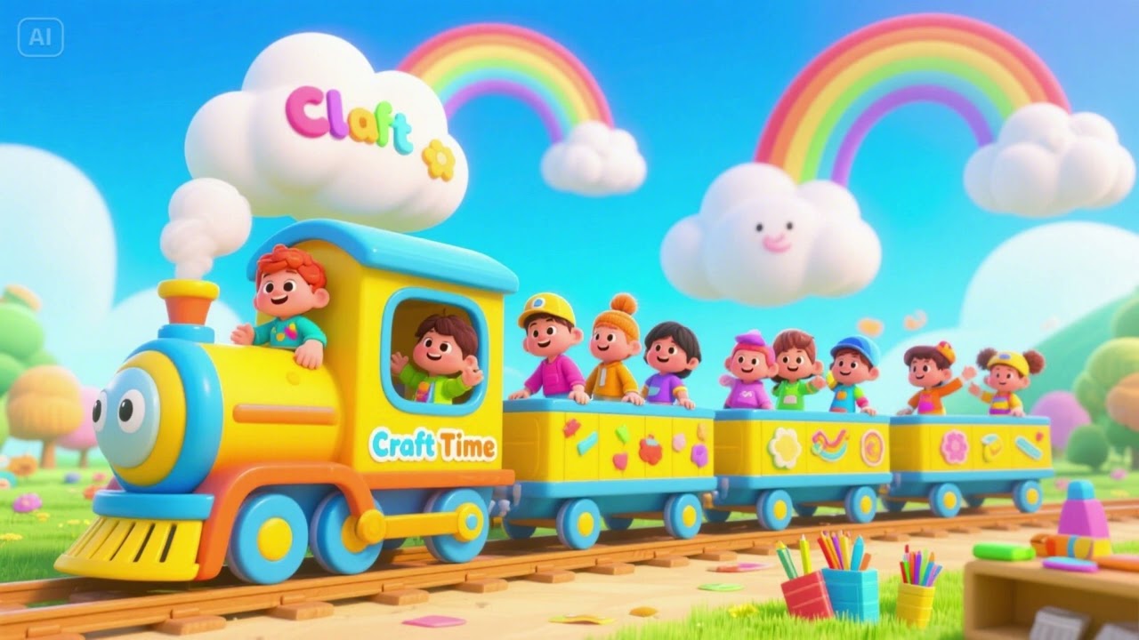 Cloud Train to Craft Time ☁️🚂✂️ | Creative Learning Song for Kids