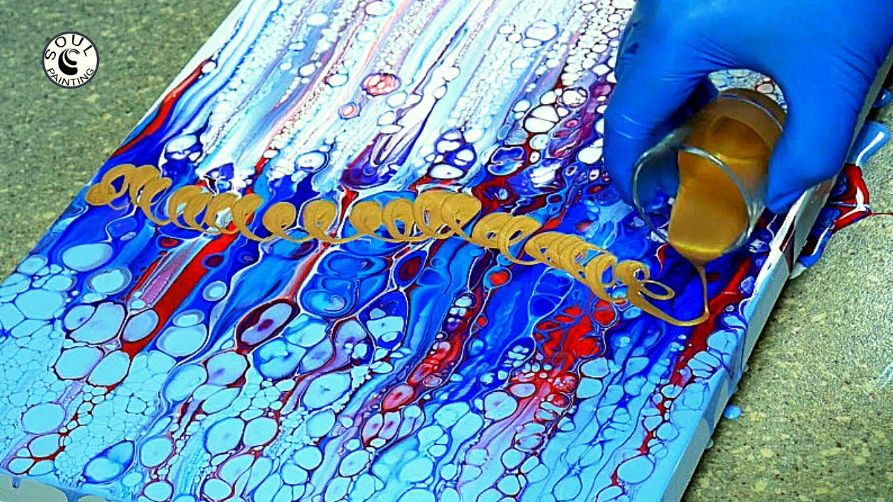 Acrylic Pouring |Amazing Swipe Pour with 2 Negative Spaces | AWESOME ...