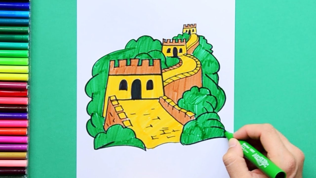 How To Draw The Great Wall Of China Youtube