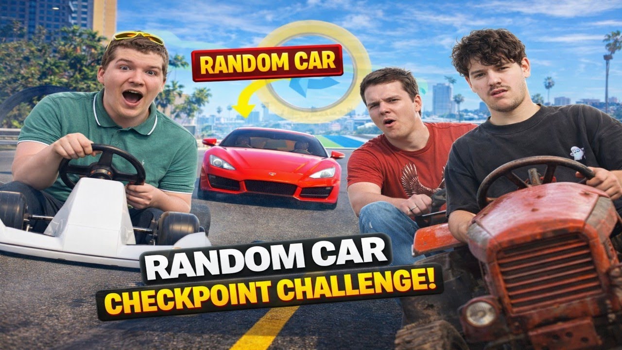 INSANE GTA 5 RACE But Each Checkpoint Switches Our Car! - YouTube