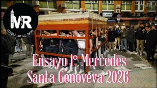 Ensayo 1° de la cuadrilla de costaleros de la Virgen de las Mercedes de Santa Genoveva en 2026. 