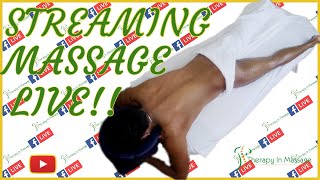 Live massage quads| abductors| and stretching |therapy in massage