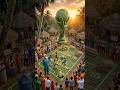 Old Craftsman Builds Giant 2026 World Cup Stadium & Trophy From Palm Leaves 🌴🏆⚽#ai #shorts #diy
