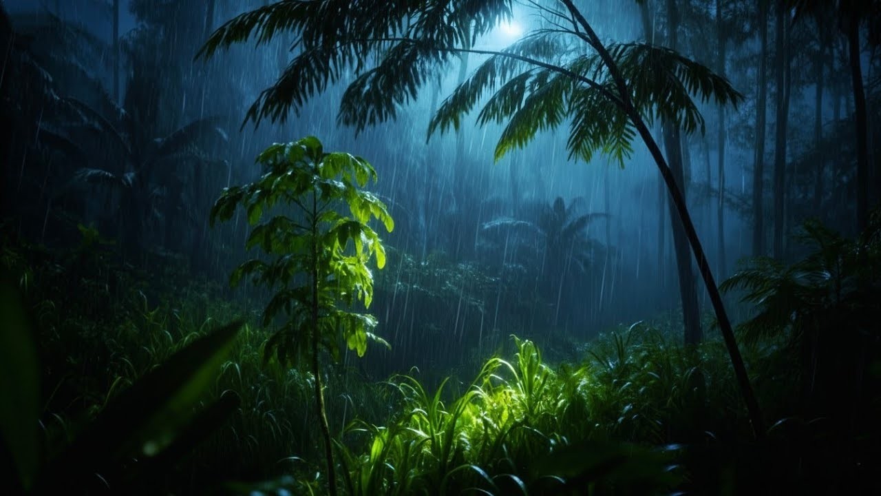 Rain Sounds for Sleeping Rainforest – Heavy Rain & Thunder for Insomnia Relief