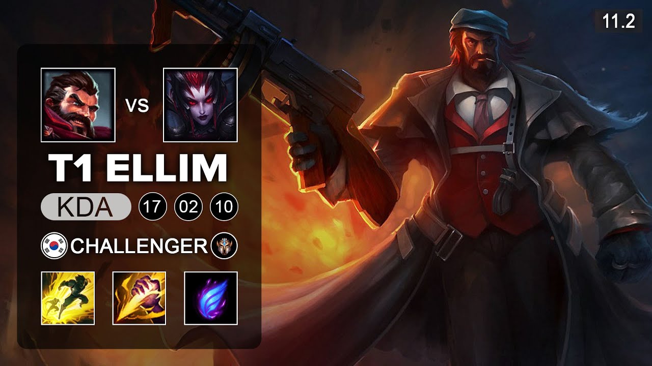 T1 Ellim Graves Jungle vs Elise - KR Challenger Patch 11.2