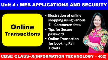 Online Transactions | Web Applications and Security | Class 10 Information Technology
