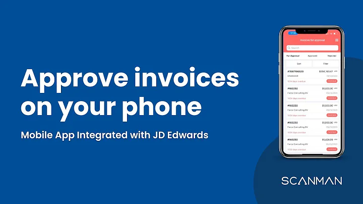 Approve invoices on mobile with the SCANMAN app, integrated with JD Edwards