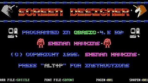 "ARR SCREEN DESIGNER v1.00"