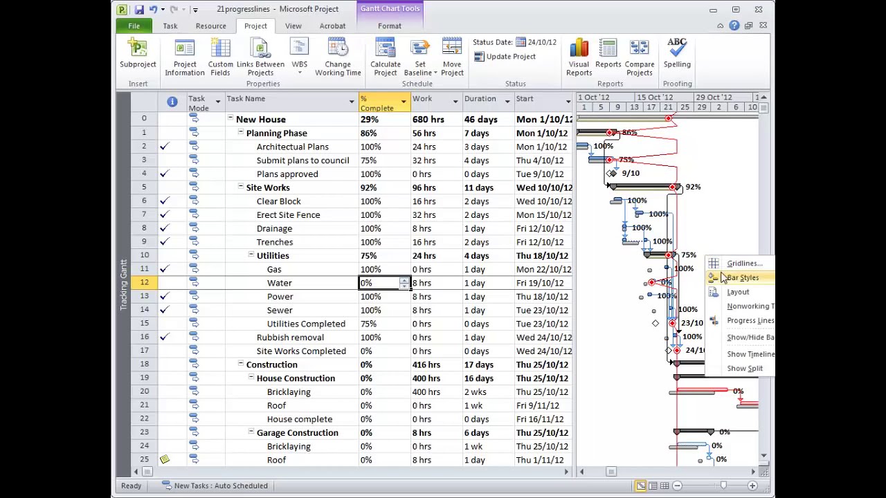 Microsoft Project Dotted Line On Gantt Chart