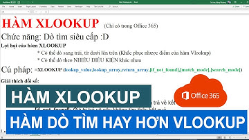 Hàm Xlookup dò tìm hay và đa năng hơn Vlookup, dành cho Office 365.