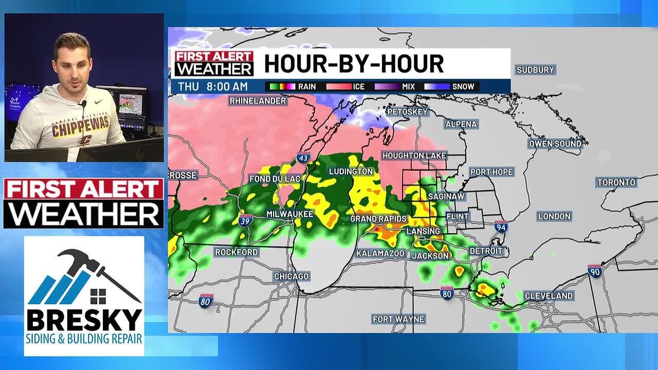First Alert Weather Update: Tracking wintry mix, thunderstorms Thursday ...
