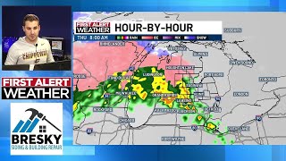 Famous First Alert Weather Update: Tracking wintry mix, thunderstorms Thursday Wealth