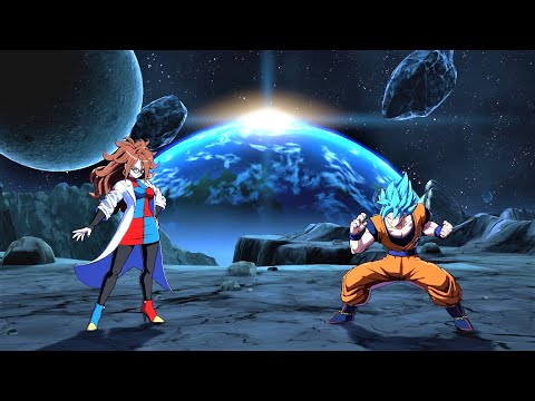 Lab Coat Android 21 & Android 16 vs Blue Goku & Blue Vegeta (Hardest AI) - Dragon Ball FighterZ