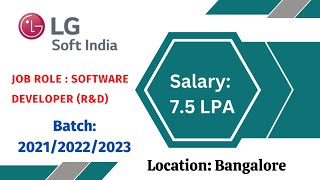 LG SOFT Off Campus Hiring Freshers for the Role of Software Developer | R&D | screenshot 2