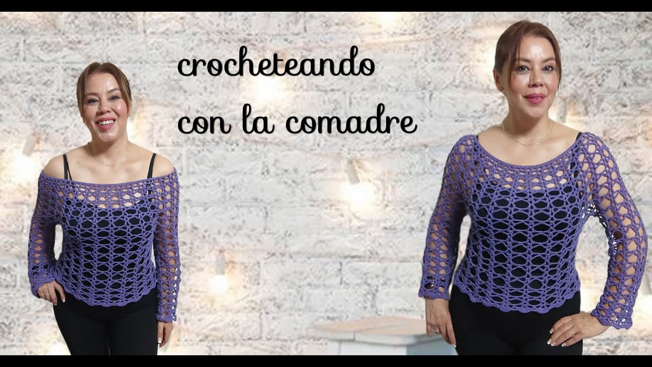 teje hermosa blusa calada a crochet fácil y rápido (CROCHETEANDO CON LA COMADRE)