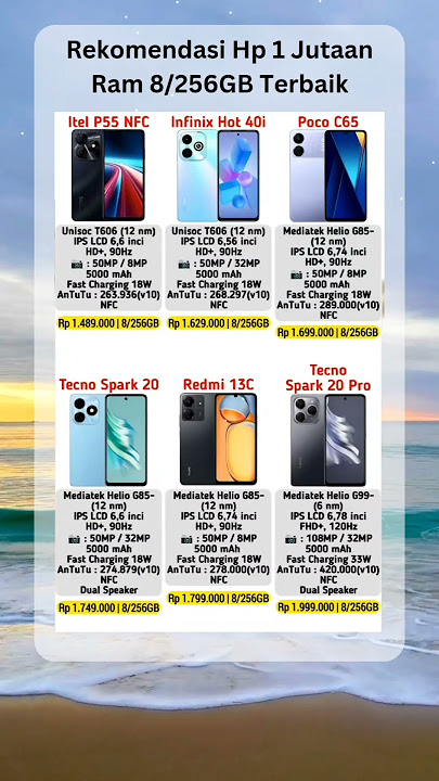 Rekomendasi hp 1 jutaan ram 8/256GB Terbaik #smartphone #hp #rekomendasihp #affiliate #masukberanda