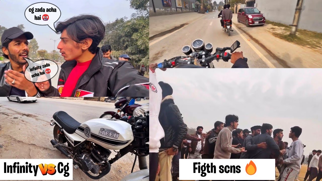 Sports complex fight scns🔥| infinity🆚cg125| triple sawari pe challan😭