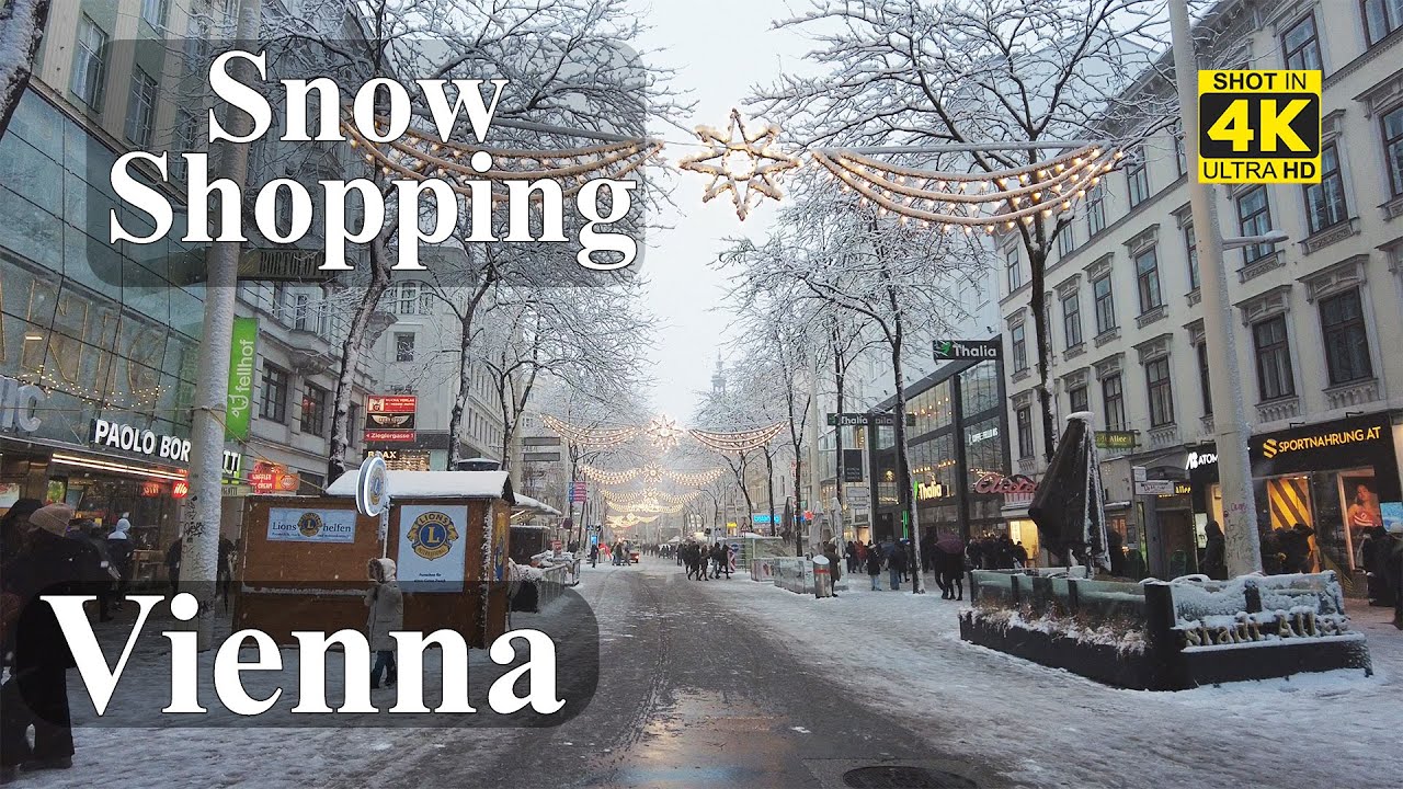 💥 VIENNA, Snow Shopping, Mariahilferstrasse, Wien, Vienna Walking Tour, 4k, 60fps, DJI Pocket2
