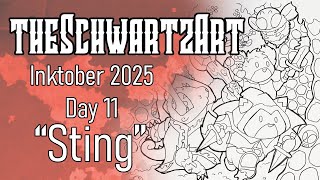 Inktober 2025 – Day 11: “Sting” | Turning Inktober Prompts into a Coloring Book!