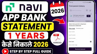 Navi App Se 1 Year Ka Statement Kaise Nikale | Navi App Transaction Statement Download PDF 