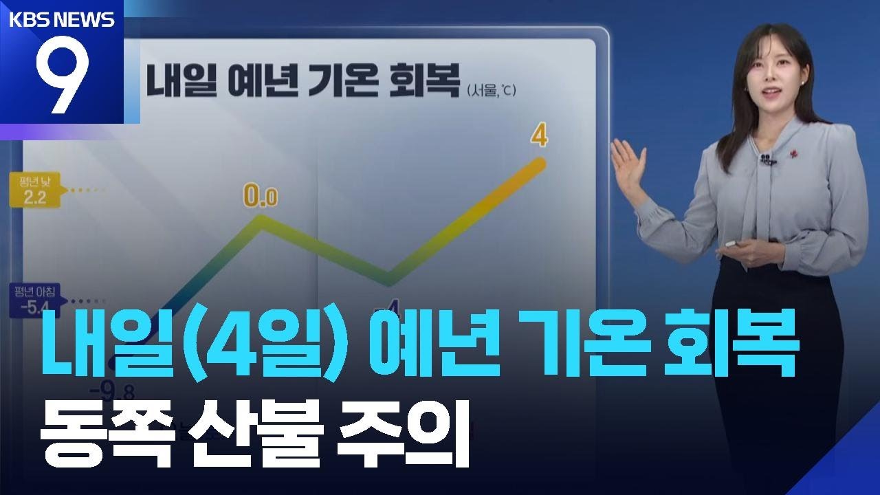 [날씨] 내일(4일) 예년 기온 회복…동쪽 산불 주의 / KBS  2026.01.03.