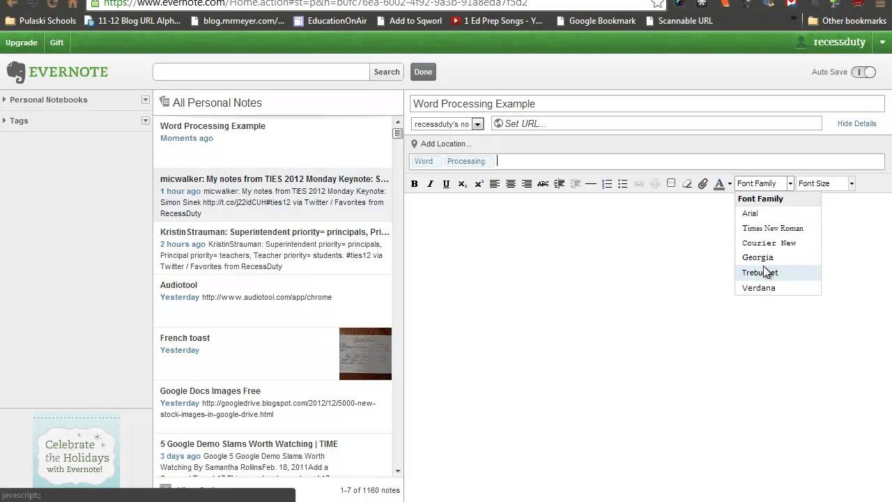 Word to evernote