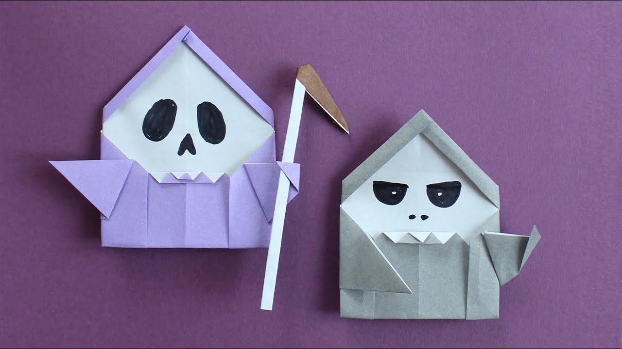 💀 Origami della Morte con falce | Facile per Bambini | Easy Origami Grim Reaper