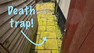 Pressure washing a mouldy patio! The transformation is unbelievable!