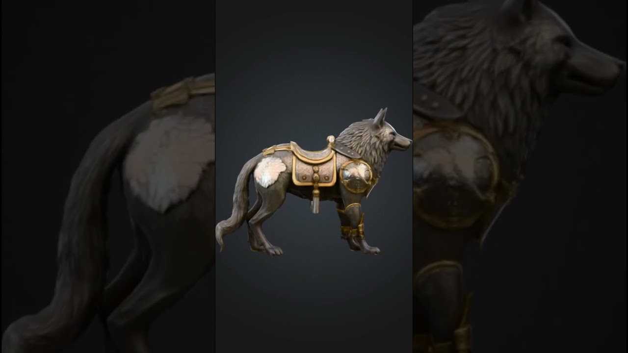 Epic Armored Wolf 3D Model – Stunning Realistic Fantasy Creature Design in 4K