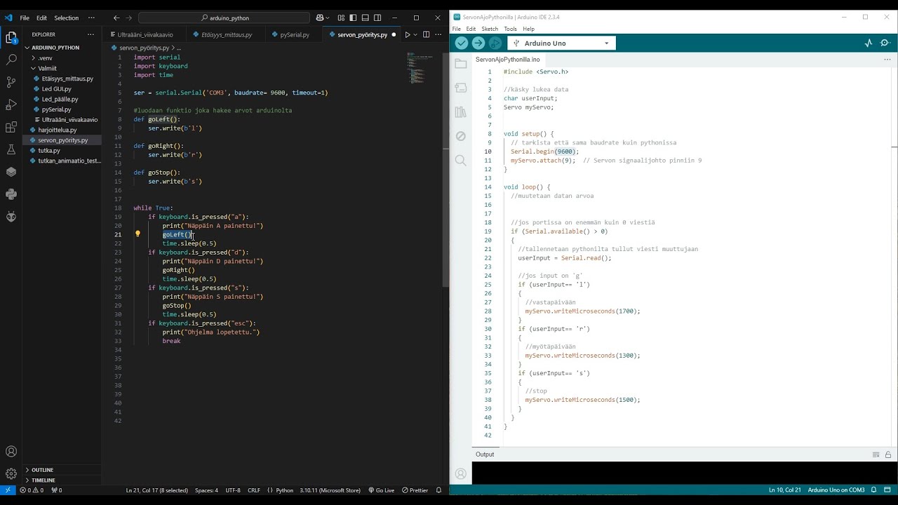 data transfer between arduino and python - YouTube