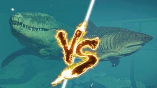Багнутый Мегалодон против Мозазавра | Jurassic World Evolution 2