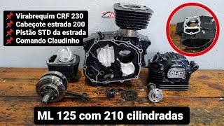 ML 125 com virabrequim CRF, parte de cima da estrada 200, comando Claudinho 8.3, total de 210 CC